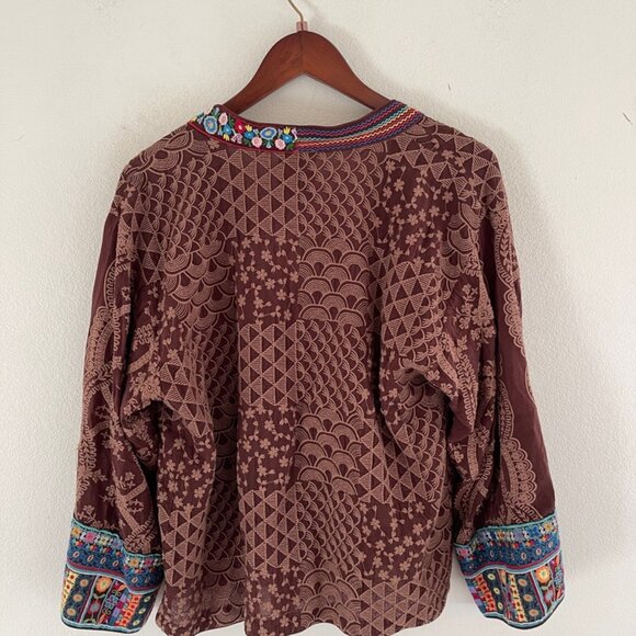 JOHNNY WAS "Square Seraphina" Embroidered Short Kimono/Wrap is NWT!! MEDIUM - Picture 6 of 10